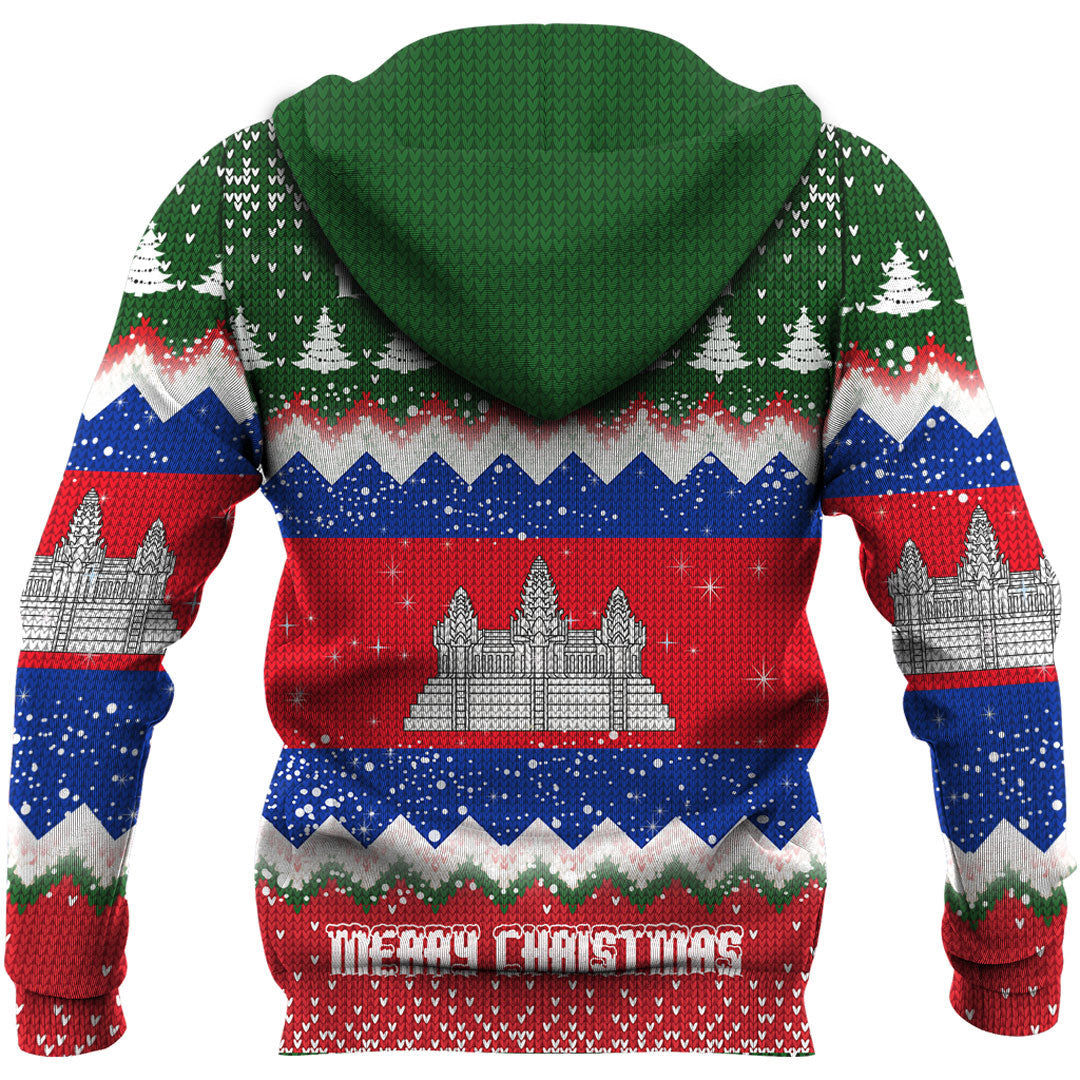 Cambodia Hoodie Merry Christmas - Wonder Print Shop