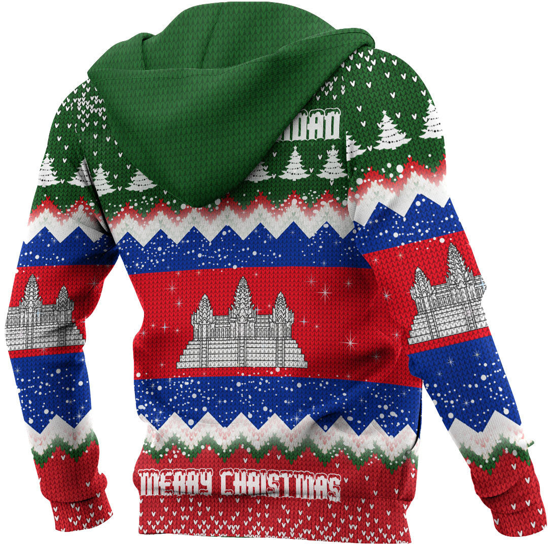 Cambodia Hoodie Merry Christmas - Wonder Print Shop