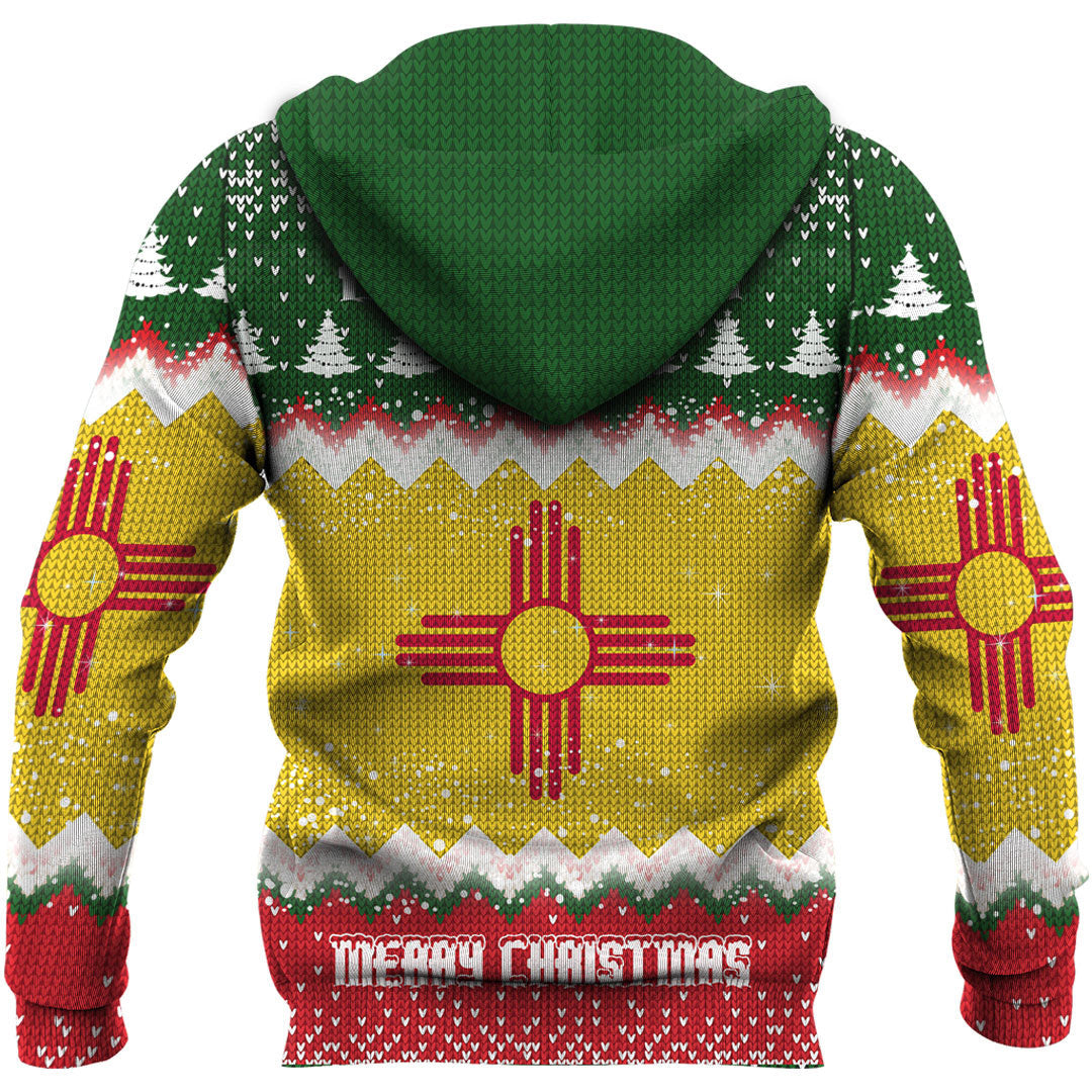 Flag Of New Mexico Hoodie Merry Christmas - Wonder Print Shop
