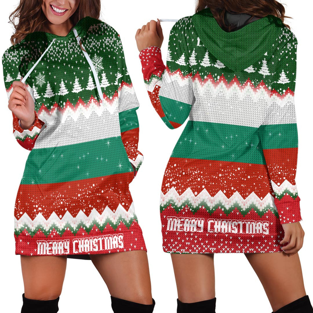 bulgaria-merry-christmas-hoodie-dress