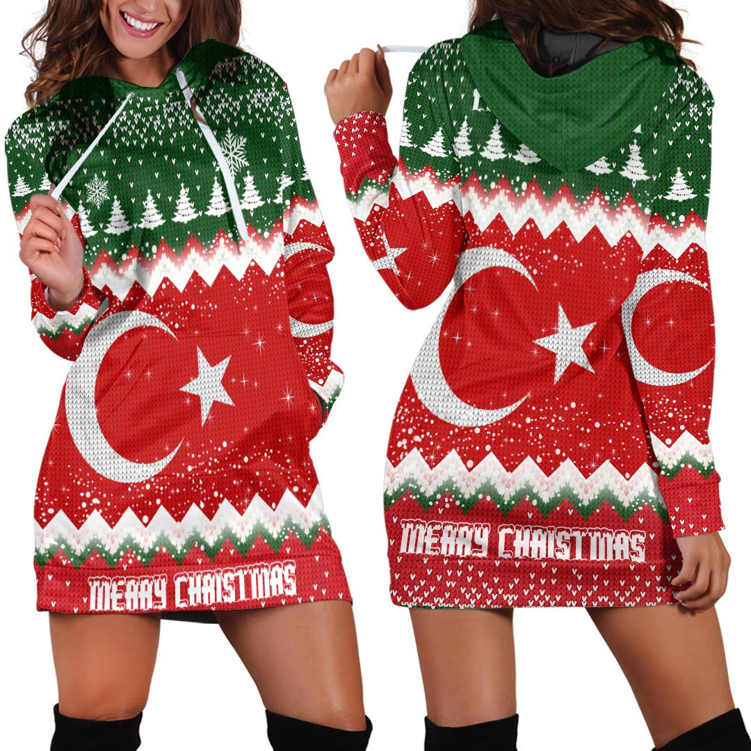 turkey-merry-christmas-hoodie-dress