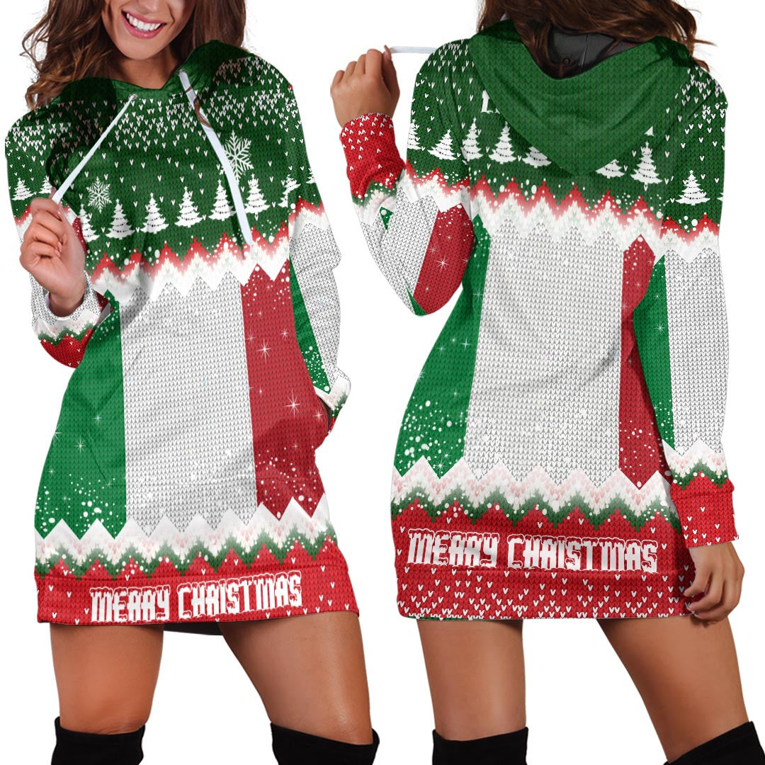 italy-merry-christmas-hoodie-dress