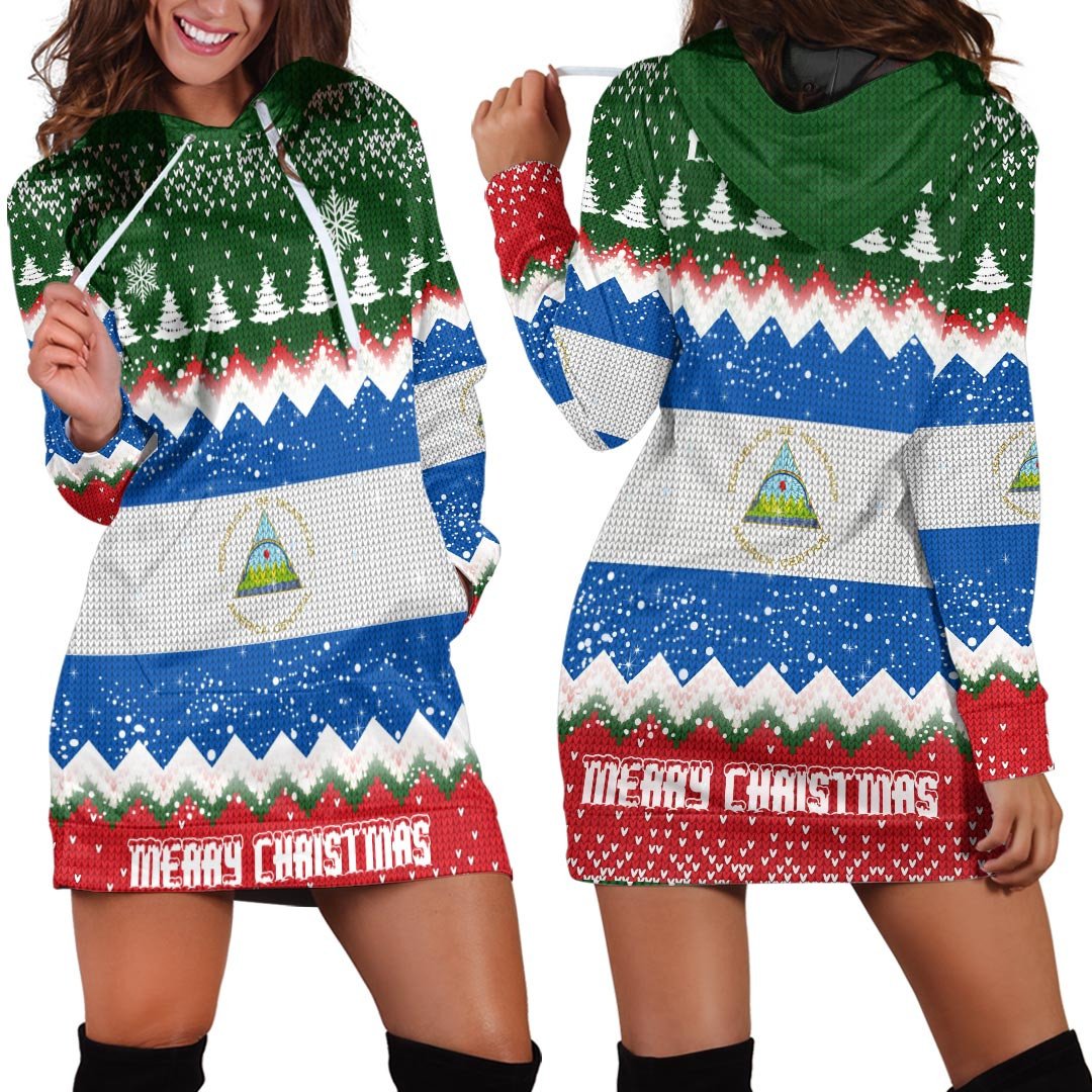 nicaragua-merry-christmas-hoodie-dress