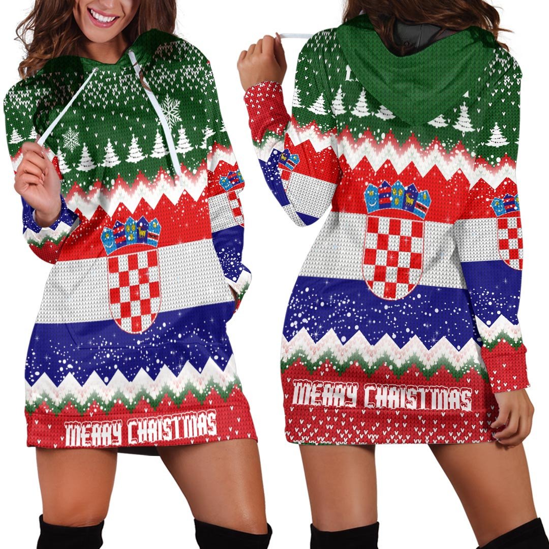 croatia-merry-christmas-hoodie-dress