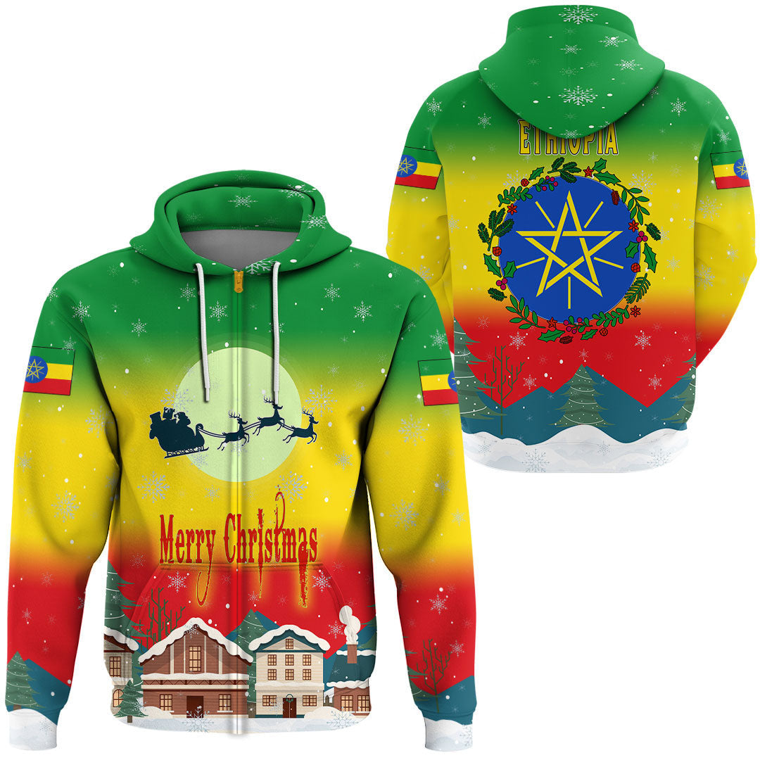 Ethiopia Hoodie Merry Christmas - Wonder Print Shop