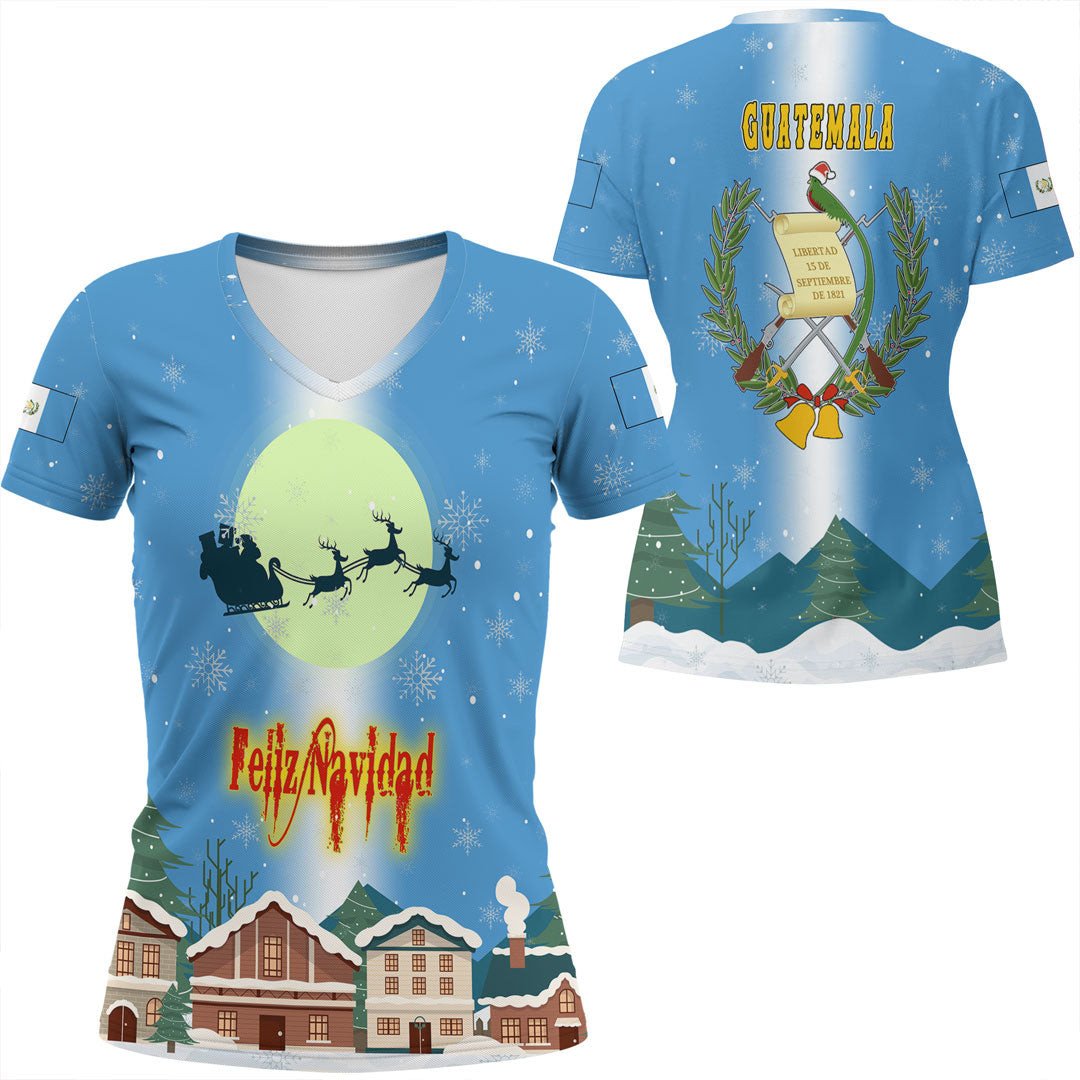 Guatemala V Neck T Shirt Merry Christmas - Wonder Print Shop