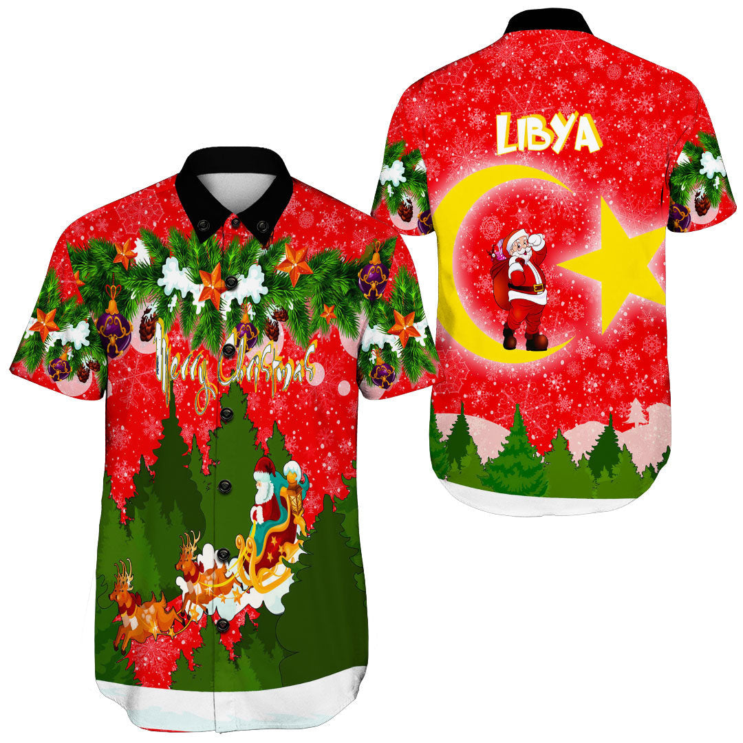 libya-red-xmas-shorts-sleeve-shirt
