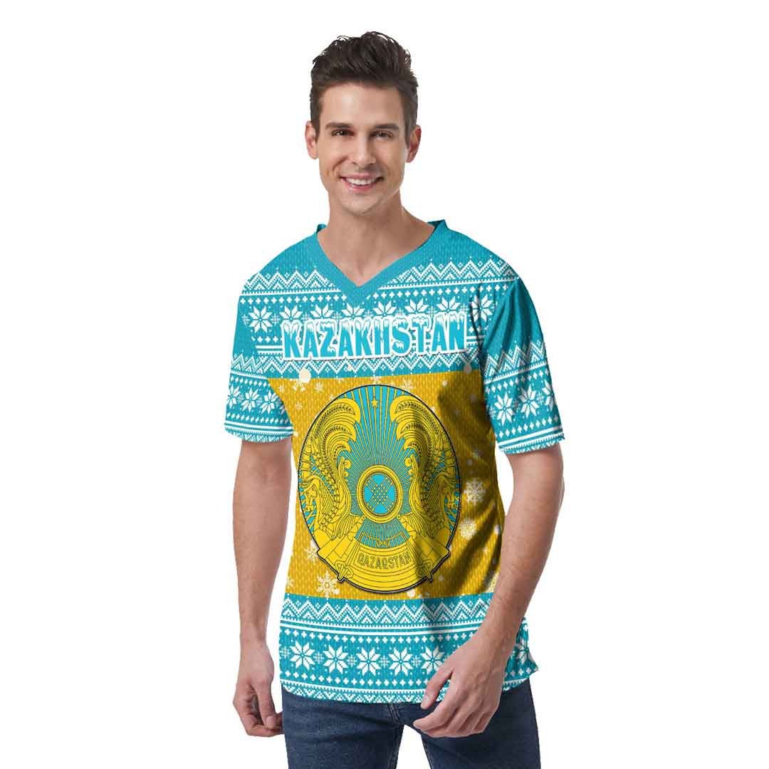 kazakhstan-christmas-v-neck-t-shirt