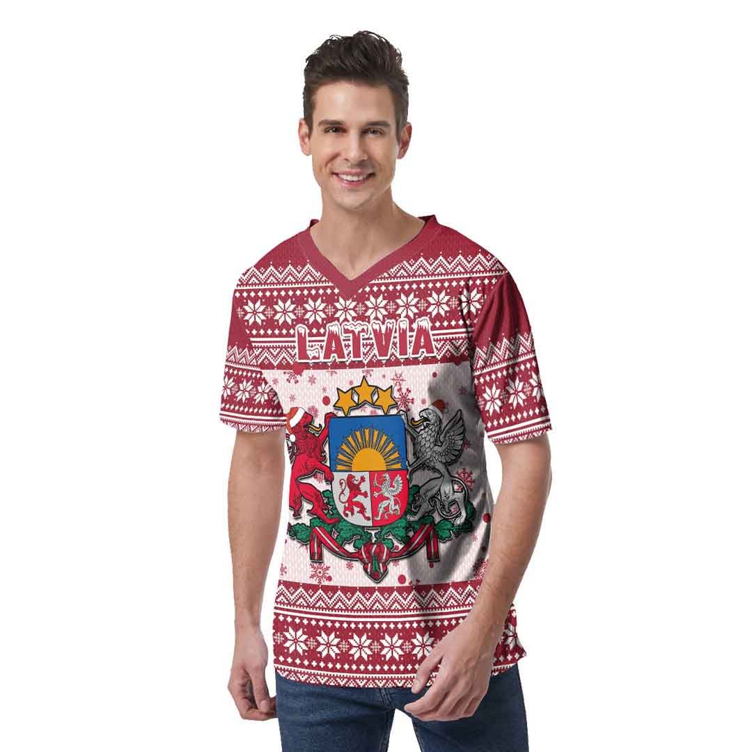 latvia-christmas-v-neck-t-shirt