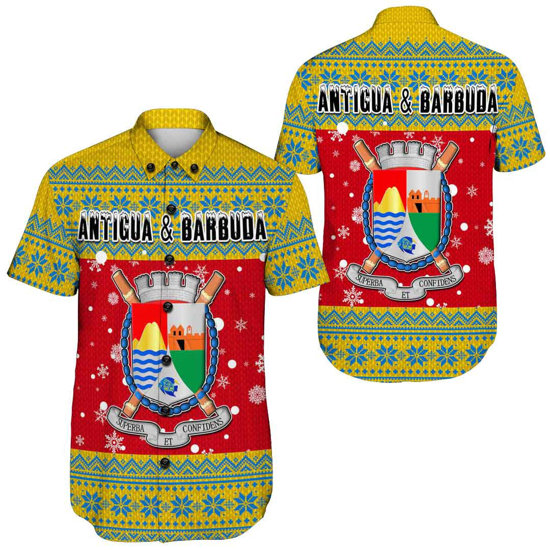 antigua-and-barbuda-christmas-shorts-sleeve-shirts