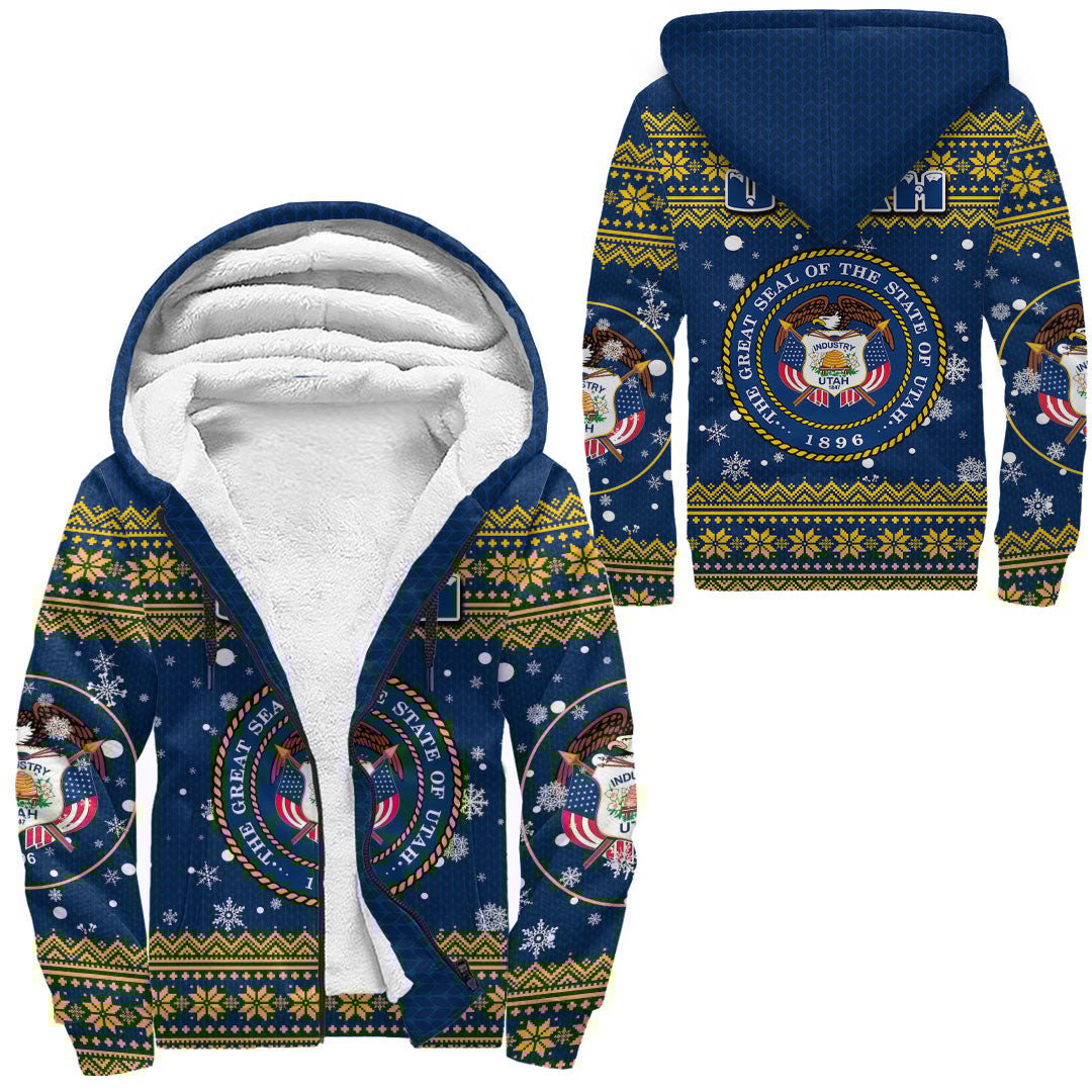 Utah Christmas Sherpa Hoodies - Wonder Print Shop