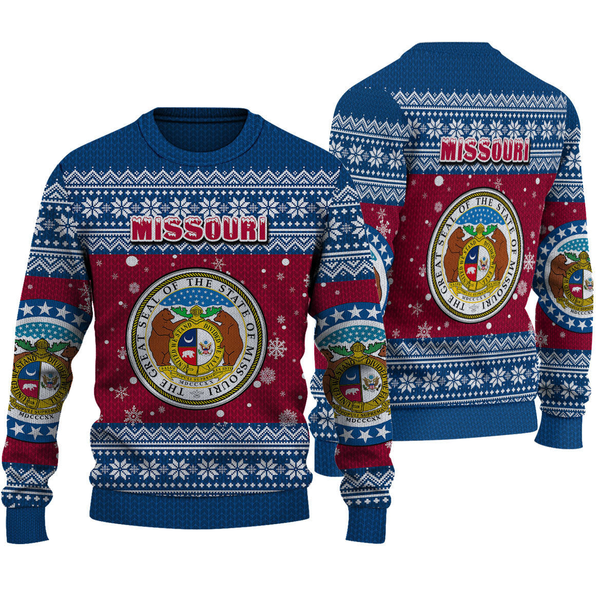 Wonder Print Shop Ugly Sweater Missouri Christmas Knitted Sweater - Wonder Print Shop