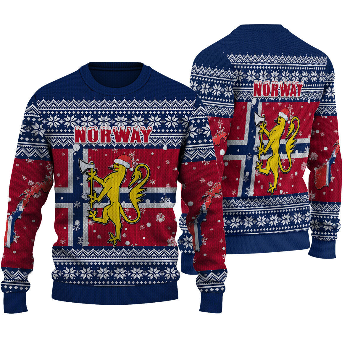 Wonder Print Shop Ugly Sweater Norway Christmas Knitted Sweater - Wonder Print Shop