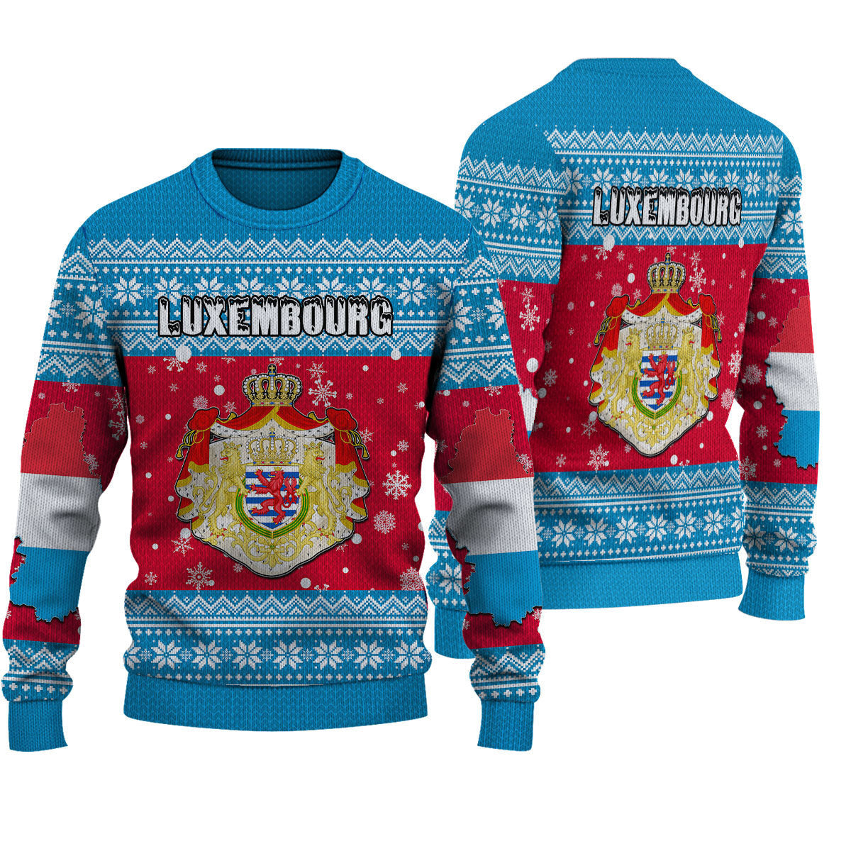 Wonder Print Shop Ugly Sweater Luxembourg Christmas Knitted Sweater - Wonder Print Shop