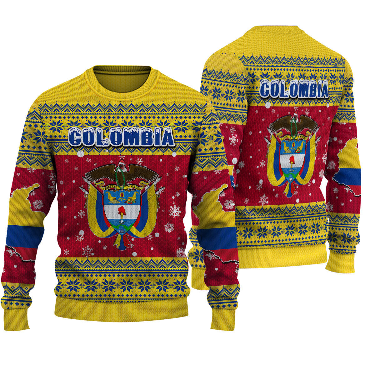 Wonder Print Shop Ugly Sweater Colombia Christmas Knitted Sweater - Wonder Print Shop