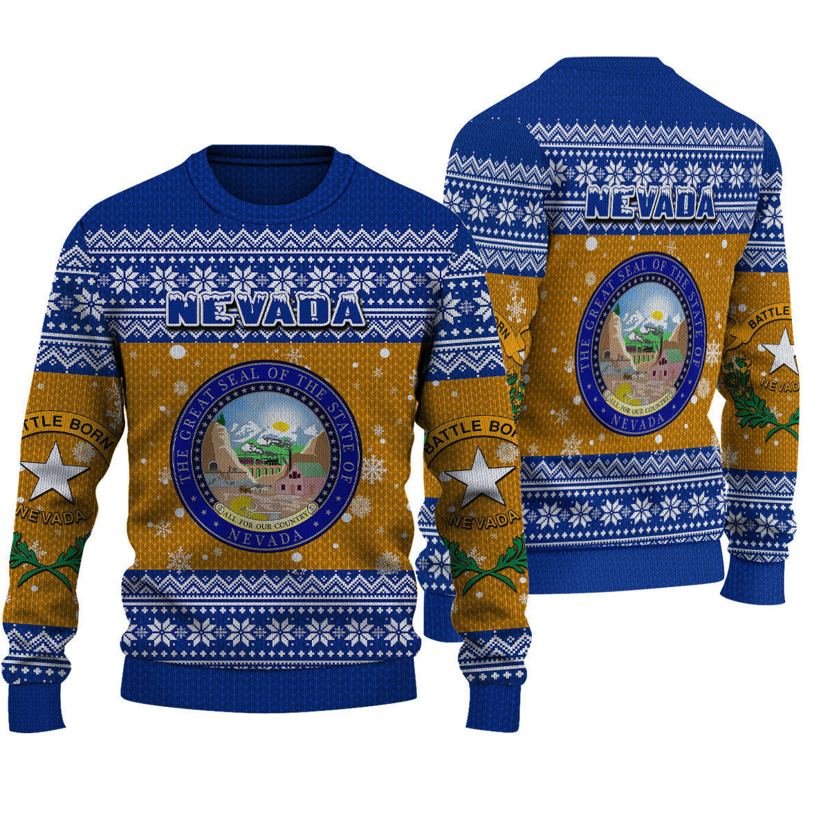 Wonder Print Shop Ugly Sweater Nevada Christmas Knitted Sweater - Wonder Print Shop
