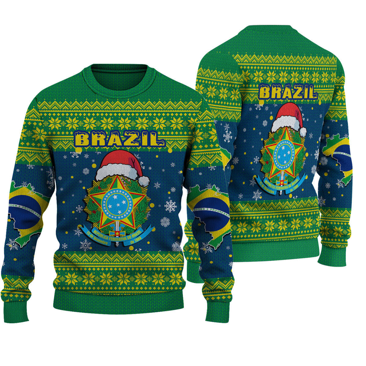 Wonder Print Shop Ugly Sweater Brazil Christmas Knitted Sweater - Wonder Print Shop