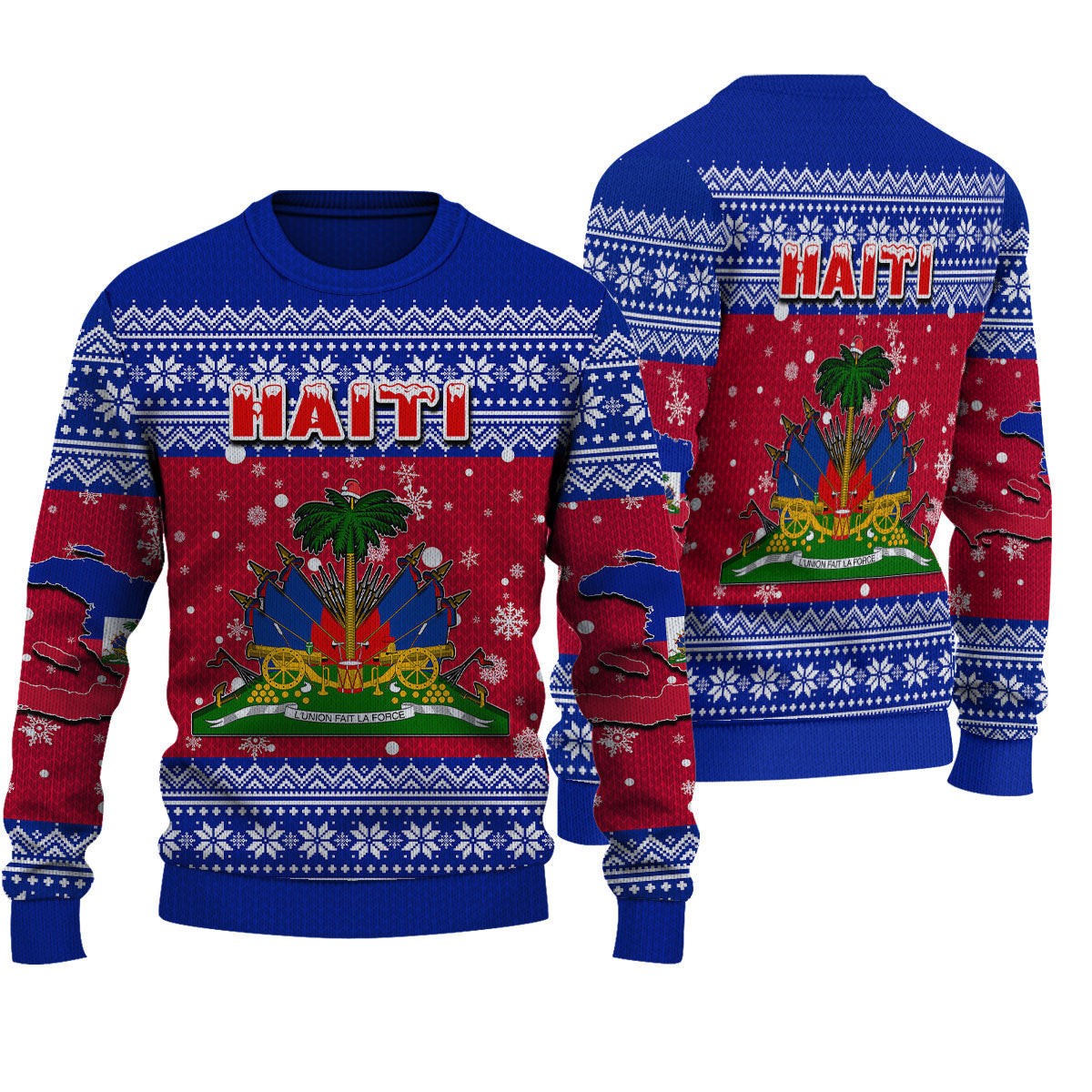 Wonder Print Shop Ugly Sweater Haiti Christmas Knitted Sweater - Wonder Print Shop