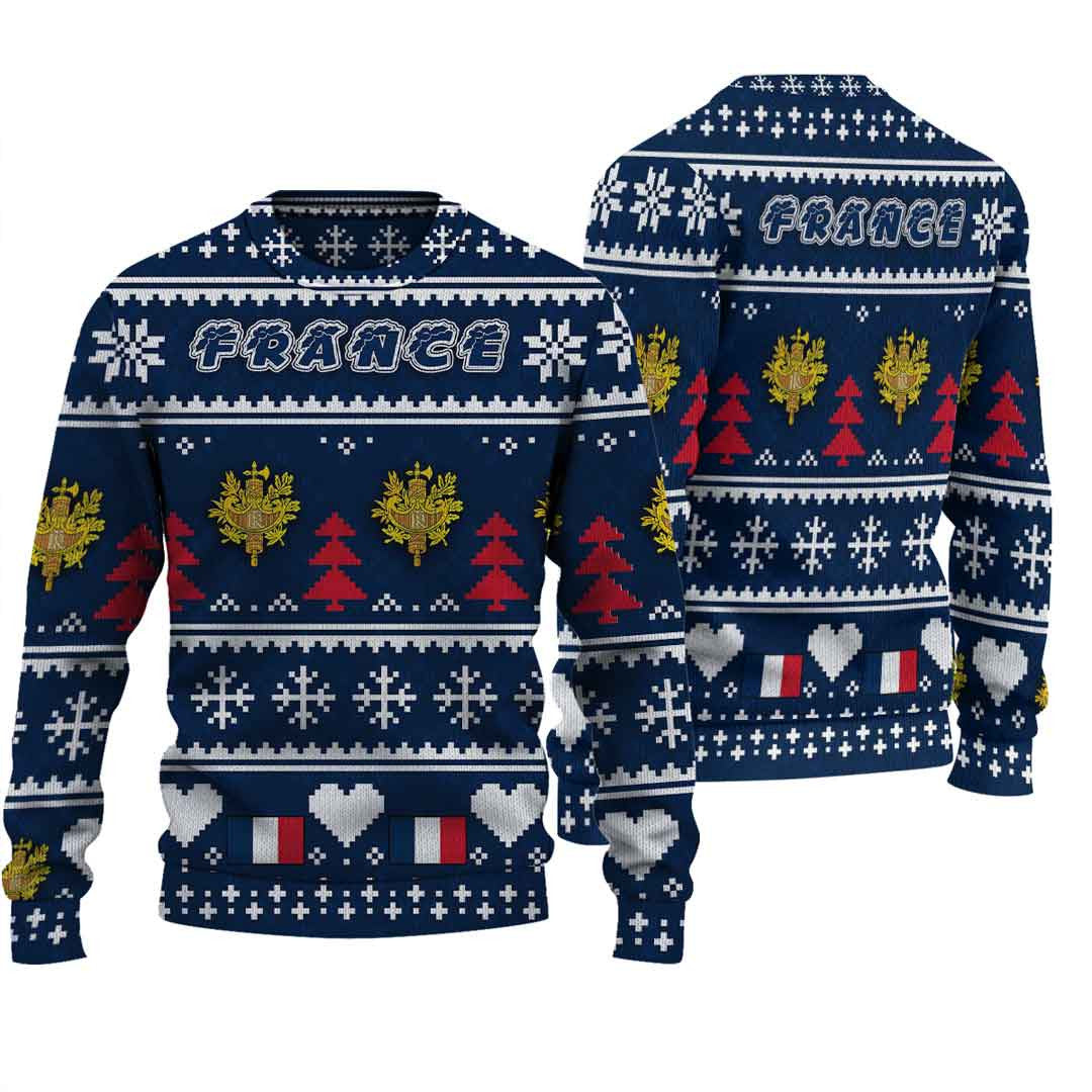 Wonder Print Shop Ugly Sweater France Christmas Knitted Sweater - Wonder Print Shop