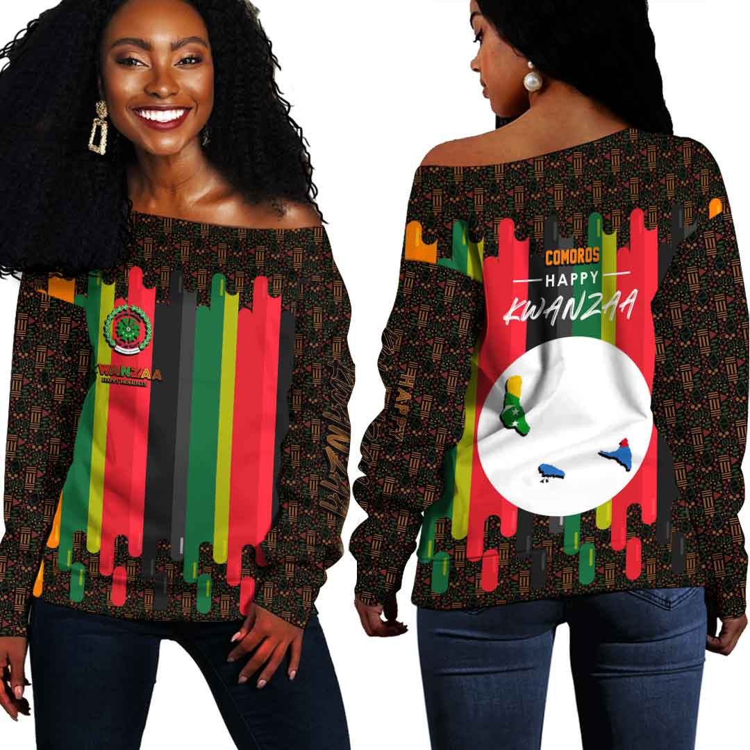 comoros-happy-kwanzaa-womens-off-shoulder-sweater