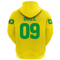 Brazil Soccer Style Zip Hoodie - Wonder Print Shop