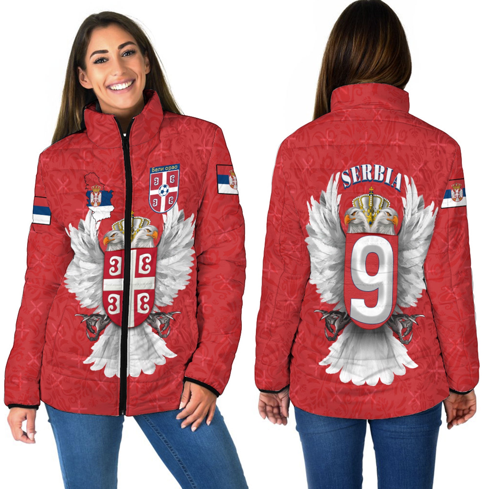 serbia-sport-symbol-style-women-padded-jacket