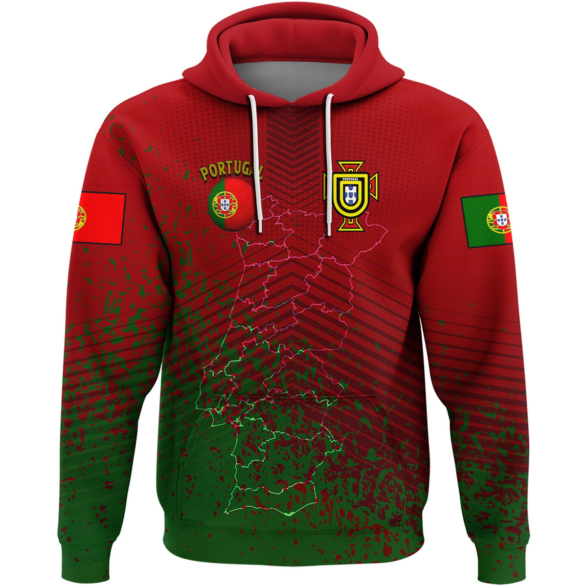 Portugal Soccer Style Hoodie - Wonder Print Shop