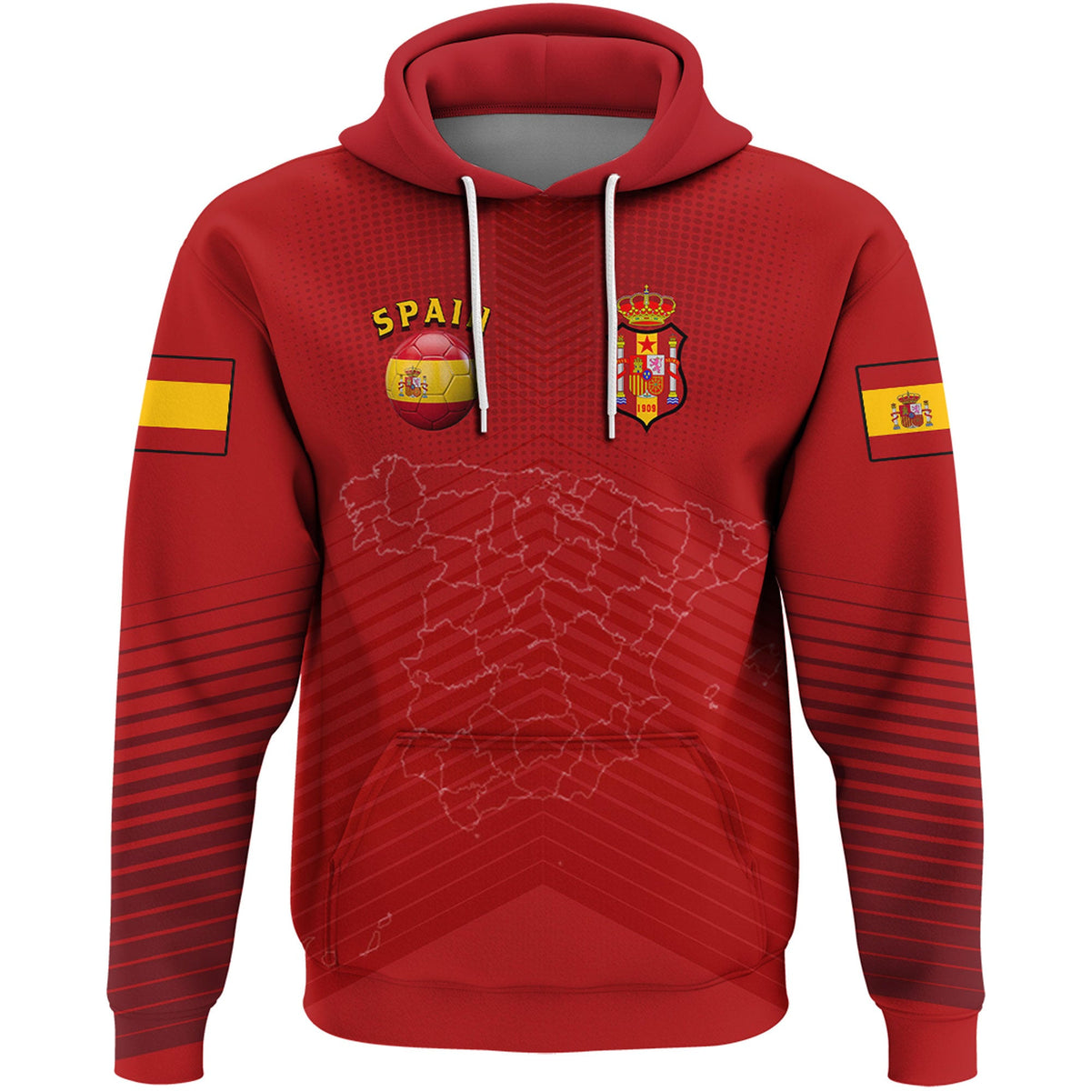 Spain Soccer Style Hoodie - Wonder Print Shop