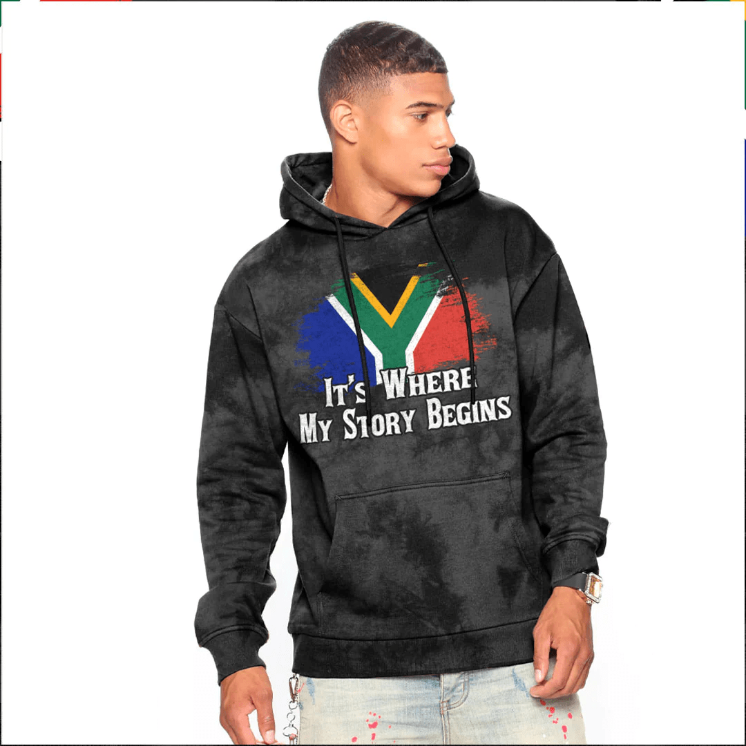 Custom African Hoodie South Africa Its Where My Story Begin Wash Style - Wonder Print Shop