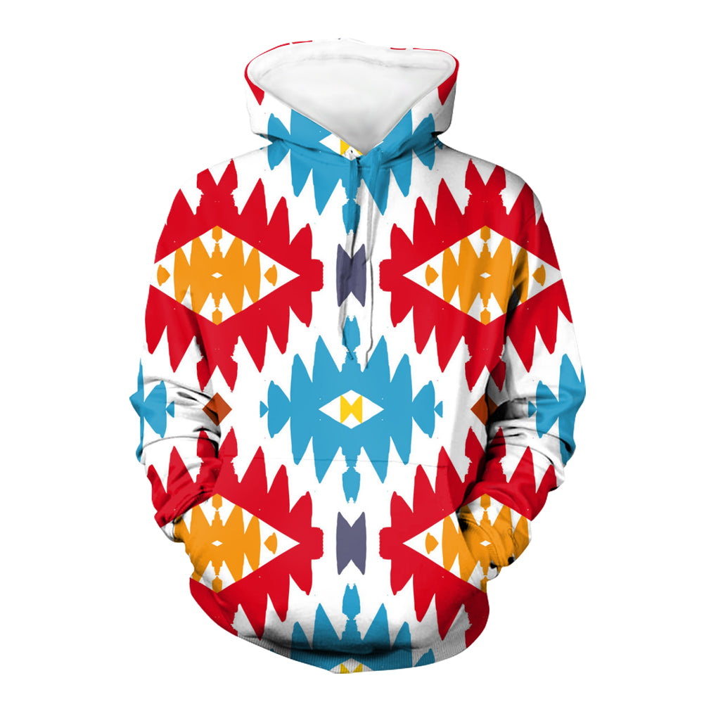 Native American Red Seamless Ethnic Pattern 3D Hoodie LT10 - Wonder Print Shop