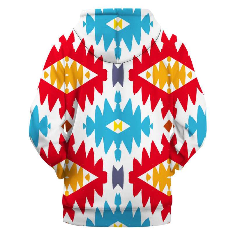 Native American Red Seamless Ethnic Pattern 3D Hoodie LT10 - Wonder Print Shop