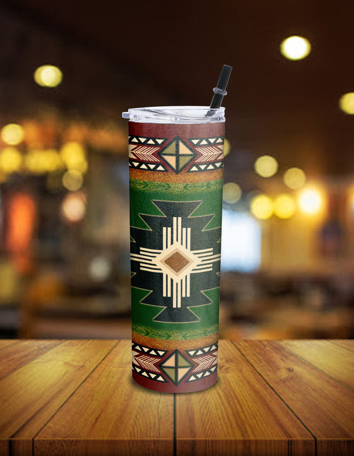 Southwest Green Symbol Native American Skinny Tumbler LT10 - Wonder Print Shop