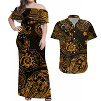 Hawaii Shaka Polynesian Matching Hawaiian Outfits For Couples Unique Style - Gold LT8 - Wonder Print Shop