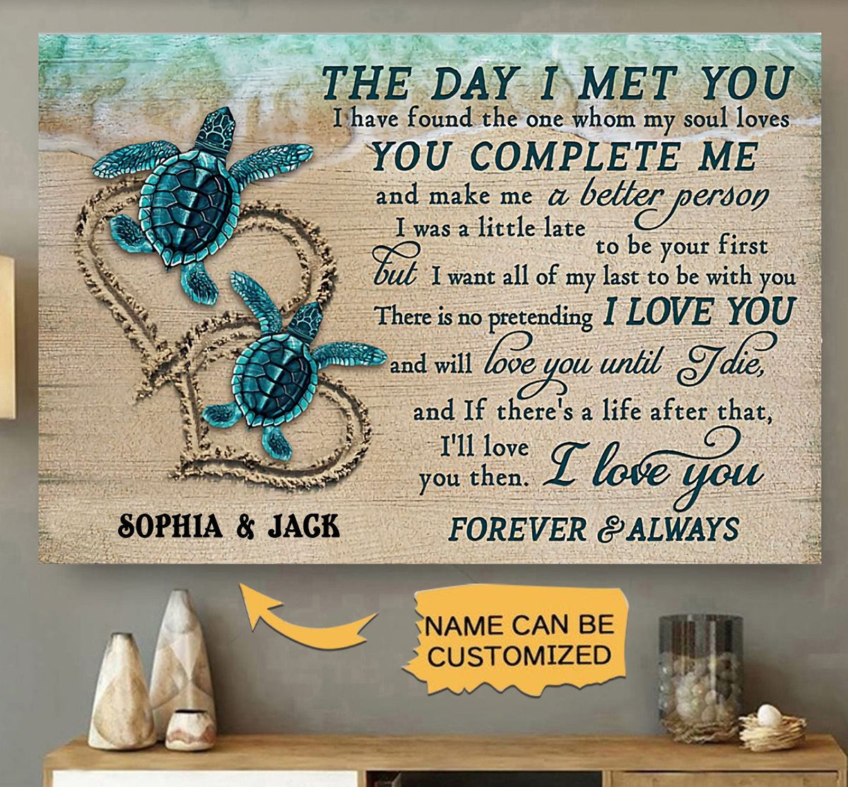 turtle-couple-love-personalized-horizontal-poster
