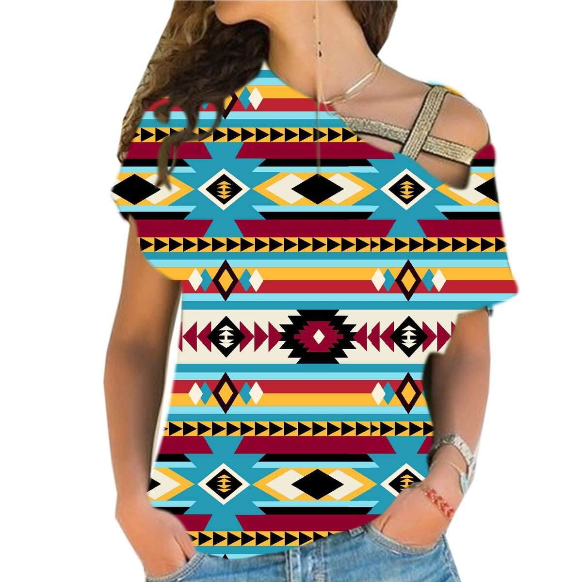 native-american-blue-and-red-cross-shoulder-shirt