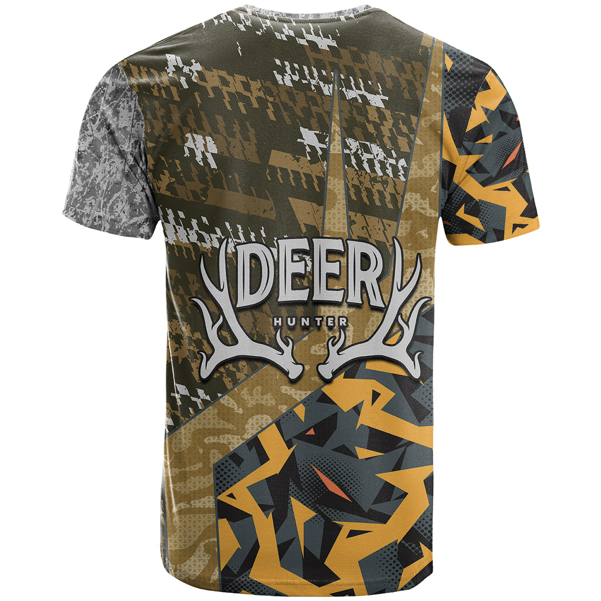 Deer Hunting Grunge Pattern T Shirt - Wonder Print Shop
