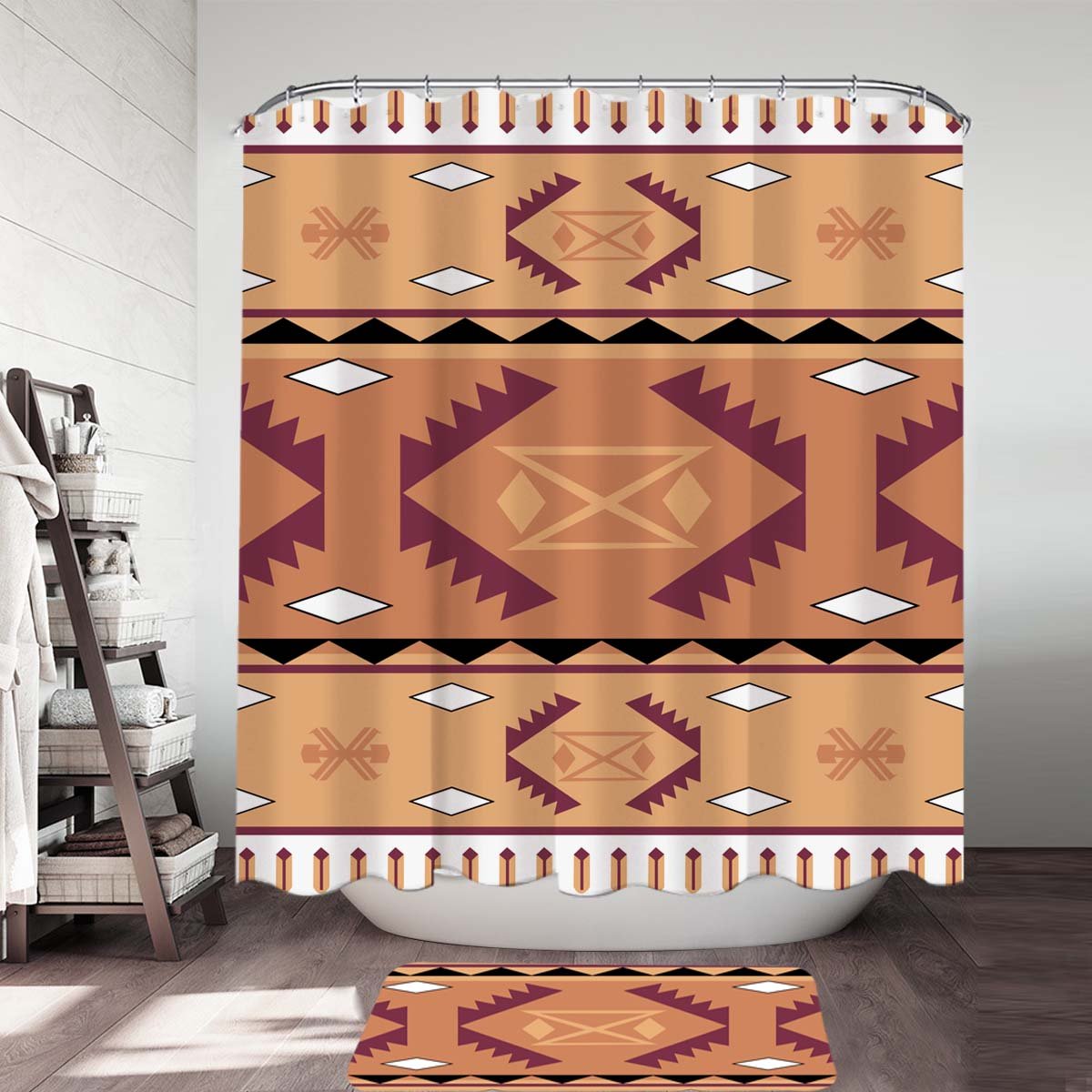 tribe-pink-pattern-native-american-shower-curtain