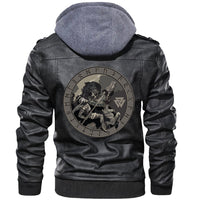 Viking Valknut Zipper Leather Jacket - Viking Art RLT12 - Wonder Print Shop