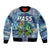 Bass Fishing is Life Hook Sport Largemouth Blue Sleeve Zip Bomber Jacket - Wonder Print Shop