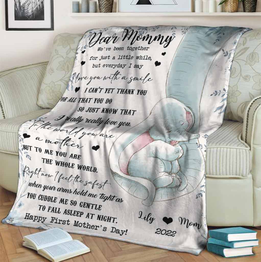 elephant-i-really-really-love-you-mothers-day-mother-personalized-flannel-blanket