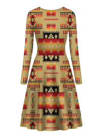 light-brown-pattern-native-american-long-sleeve-dress