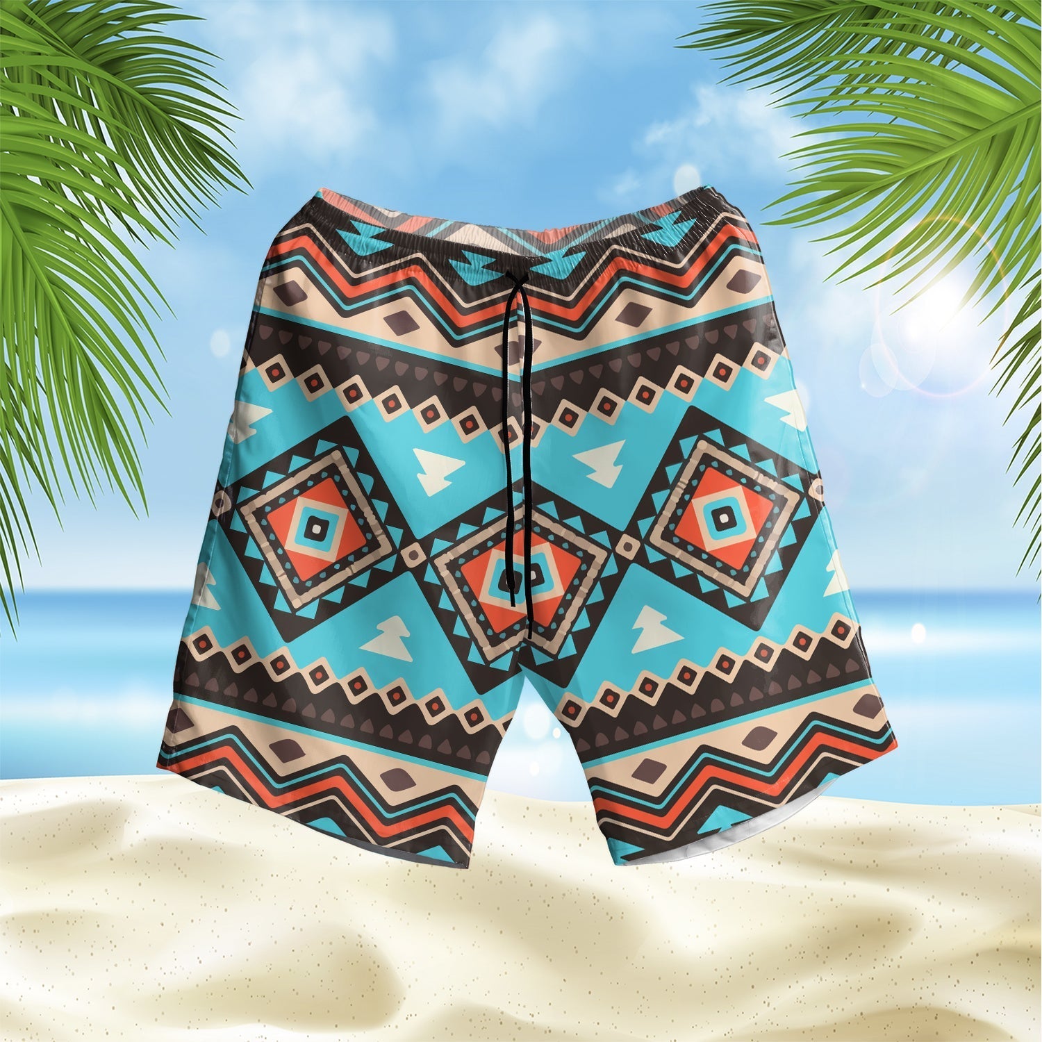 native-american-line-shapes-ethnic-pattern-hawaiian-shorts
