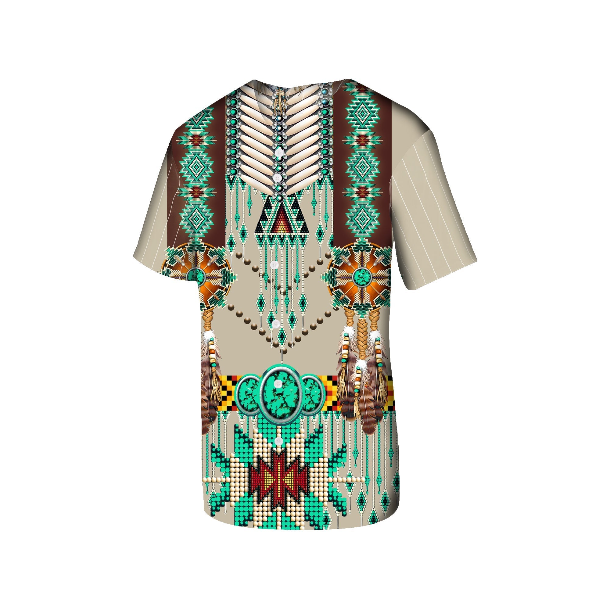 Native American Green Pattern Breastplate Baseball Jersey LT10 - Wonder Print Shop
