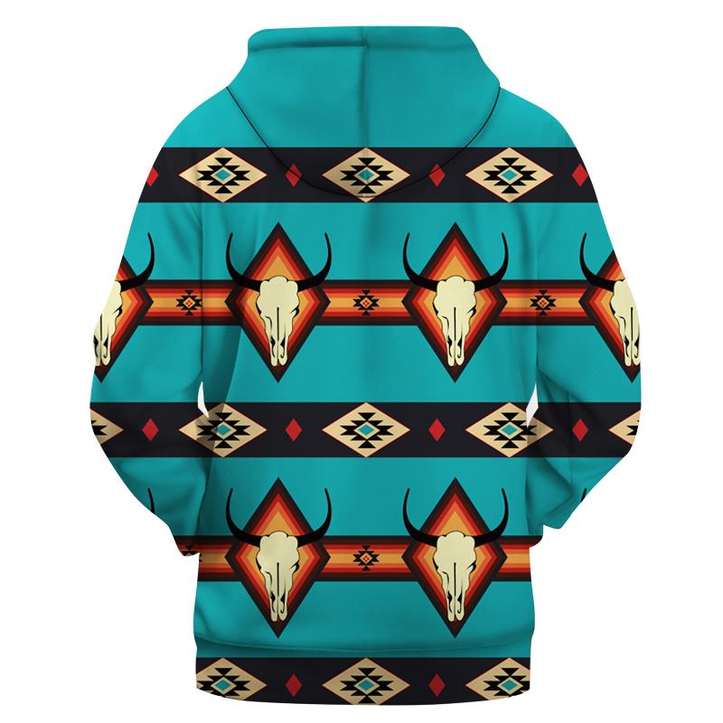 Bison Tribes Pattern Native American All Over Hoodie LT10 - Wonder Print Shop