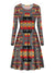 gray-pattern-native-american-long-sleeve-dress