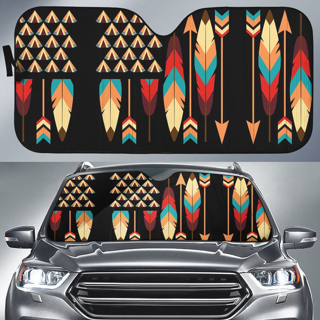 color-feather-arrows-native-american-auto-sun-shades
