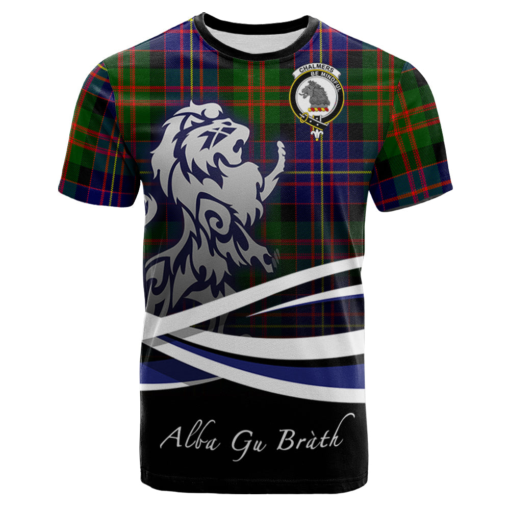 scottish-chalmers-modern-clan-crest-scotland-lion-tartan-t-shirt