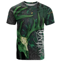 Deer Hunting Green Grunge Pattern T Shirt - Wonder Print Shop