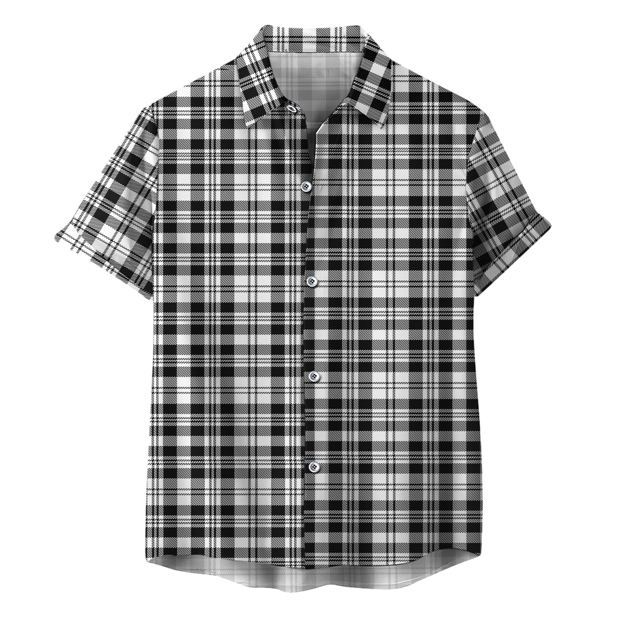 scottish-scott-black-white-clan-tartan-hawaiian-shirt
