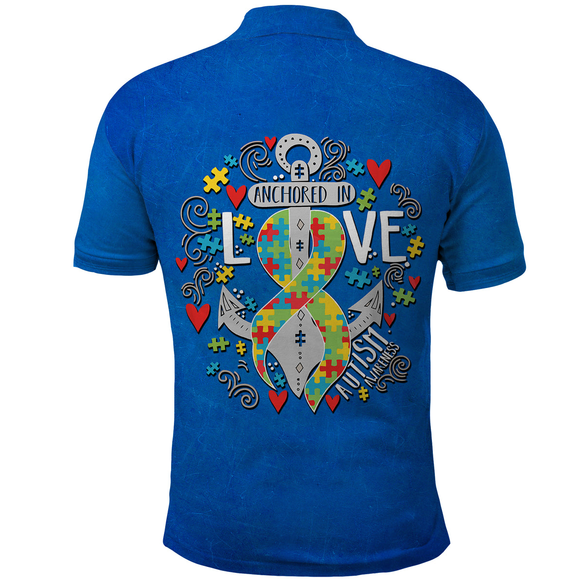 Autism Awareness Month Marine Life Anchor In Love Polo Shirt TS07 - Wonder Print Shop